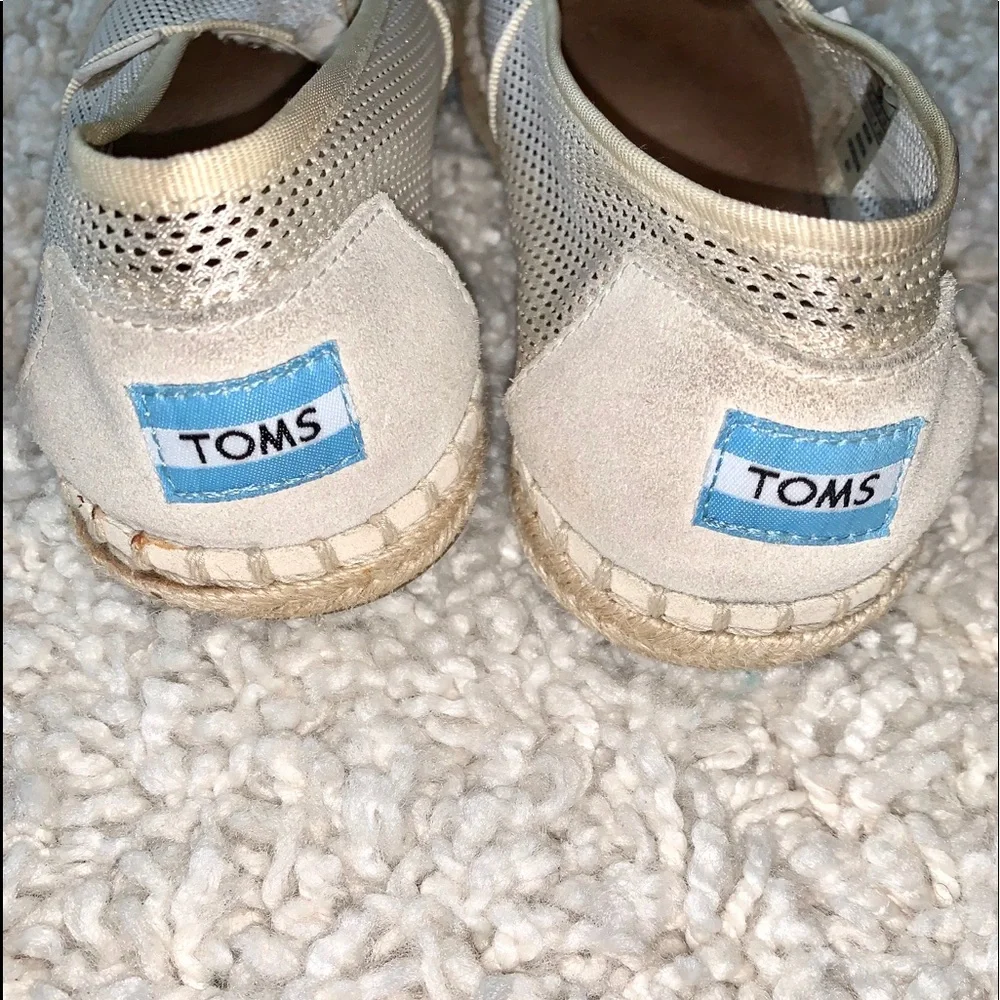 Tom’s suede and mesh espadrilles